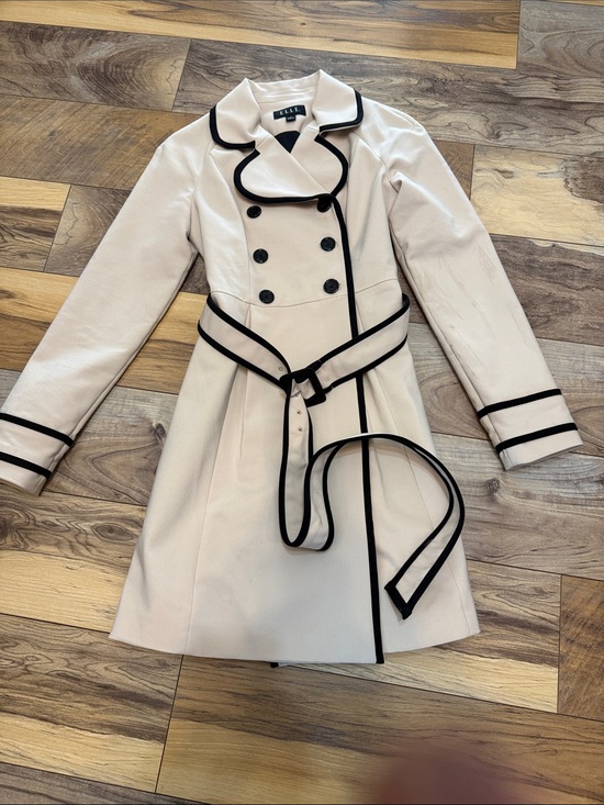 Elle Jackets & Blazers - Elle Cream Coat with Black Trim